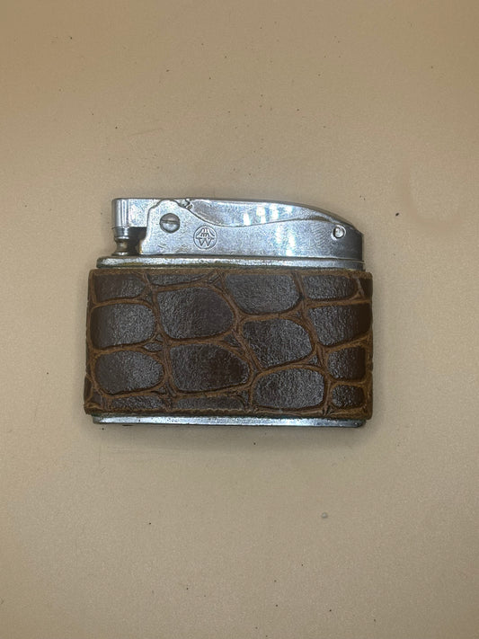 c.1960’s Leather-Wrapped Flat-Ad Pocket Lighter