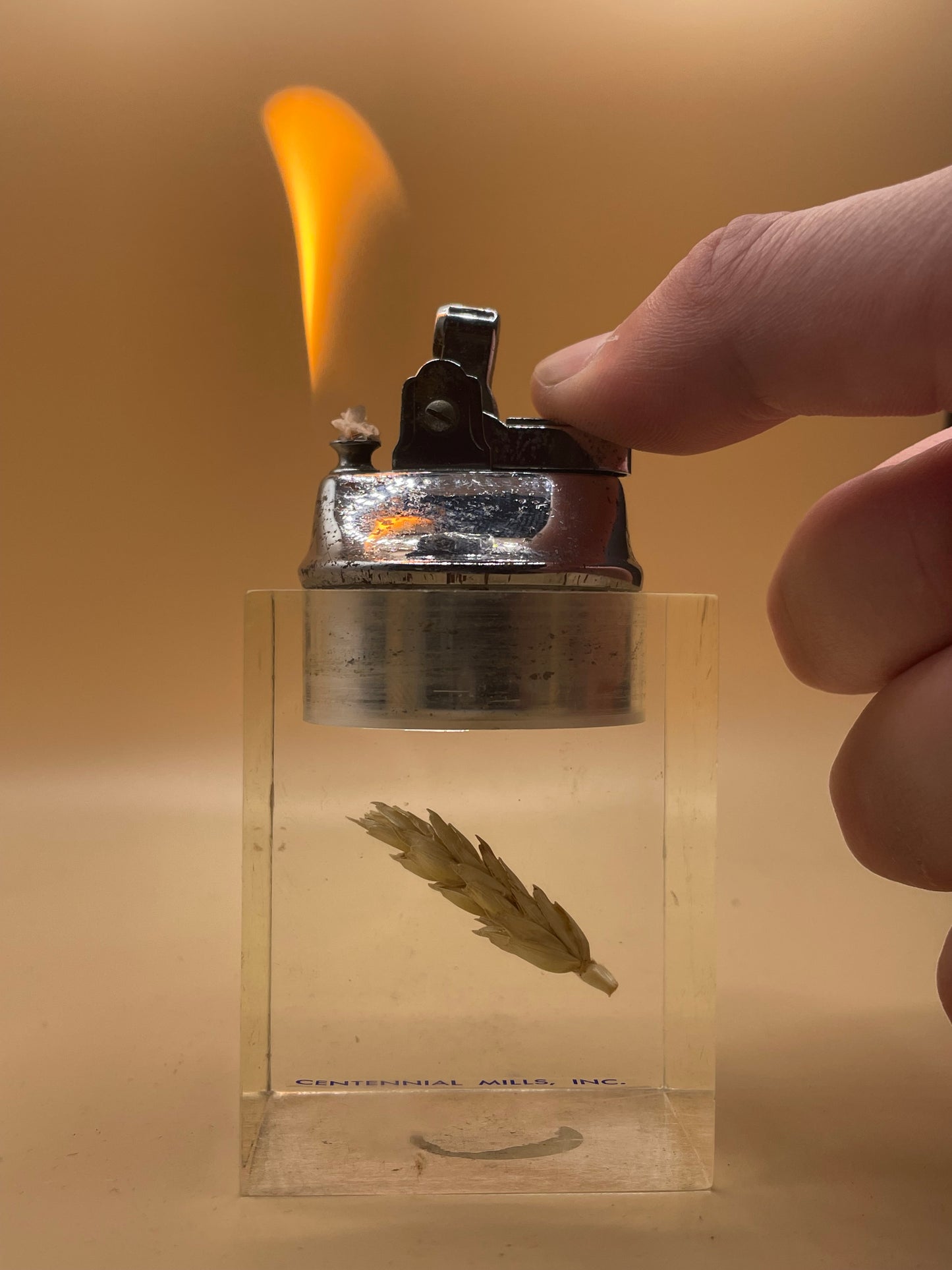 Lucite Wheat Table Lighter