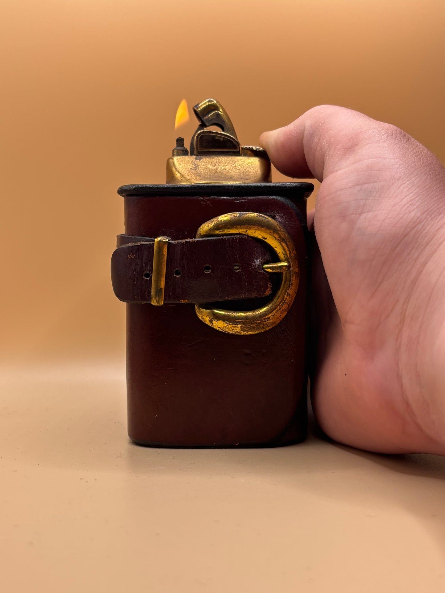 c. 1940’s Evans Belt Buckle Table Lighter