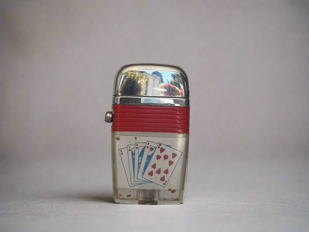 c. 1970’s Scripto Vu-Lighter with playing cards