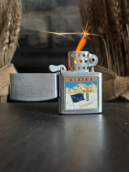 c. 1960’s Alaska Flip Top Lighter by Penguin Lighter Co.