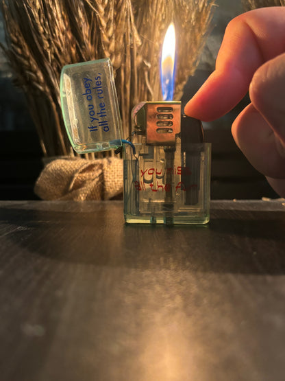 1990’s ‘If You Obey All The Rules You Miss All The Fun’ Novelty Lighter