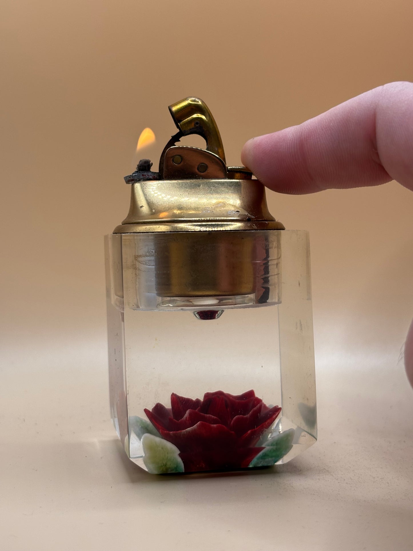c.1950’s Evans Lucite Rose Table Lighter
