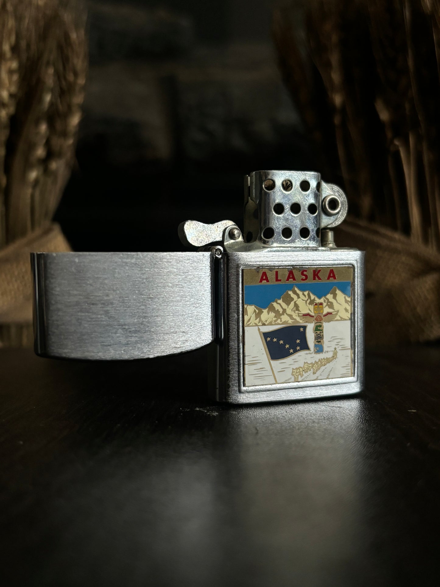 c. 1960’s Alaska Flip Top Lighter by Penguin Lighter Co.